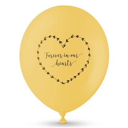 ANGEL & DOVE 25 Rainbow Funeral Balloons 'Forever In Our Hearts' Biodegradable - for Memorial, Celebration of Life
