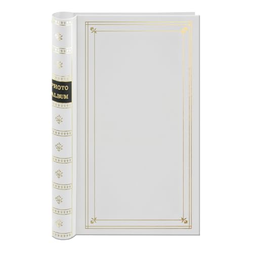 Spiral Bound Photo Album 300 Bi-Directional Memo Pockets Hold 4x6 Photos, White - color: White, size: 300 Pockets 4"x6"