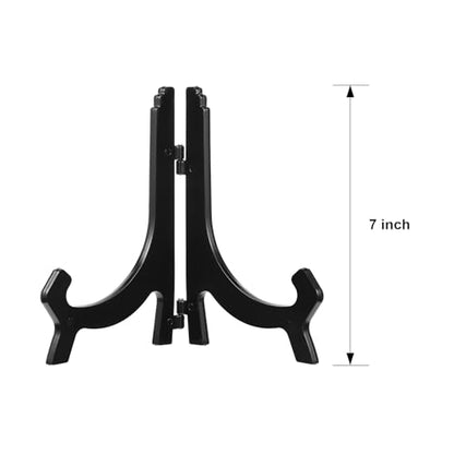 HESTYA 6 Pack 7 Inch Black Acrylic Easel Stand, Display Stand, Plate Holder for Display, Photo Holder Picture Frame Book - color: Black, size: 7 Inch