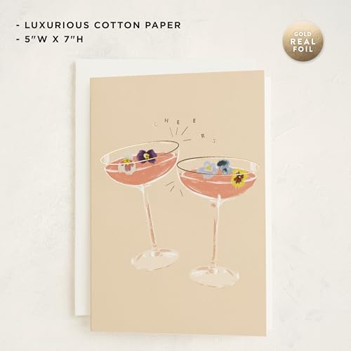 Minted | Wedding & Bridal Shower Card, 5x7 w/Envelope | Flower Cheers - color: Flower Cheers
