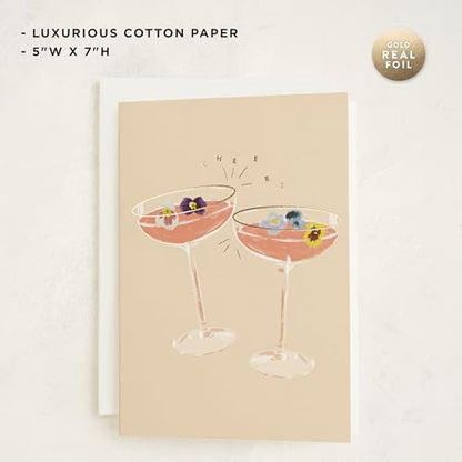 Minted | Wedding & Bridal Shower Card, 5x7 w/Envelope | Flower Cheers - color: Flower Cheers