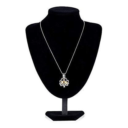 Cremation Jewelry Urn Necklace for Ashes with Hollow Mini Ball Keepsake Urn Pendant Memorial Jewelry for Ashes - color: Lotus Flower-2