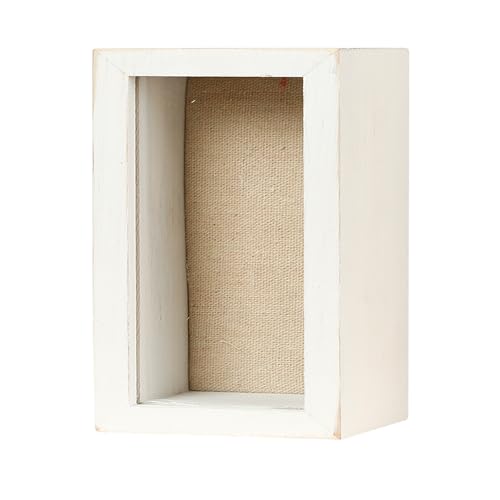 Shadow Box Frame 3x6 Shadow Box Display Case with Linen Back of Awards Memorabilia Flower, Pictures, Keepsakes、Bouquet、Medals and More Photos Memory Box White - color: White, size: 6×8