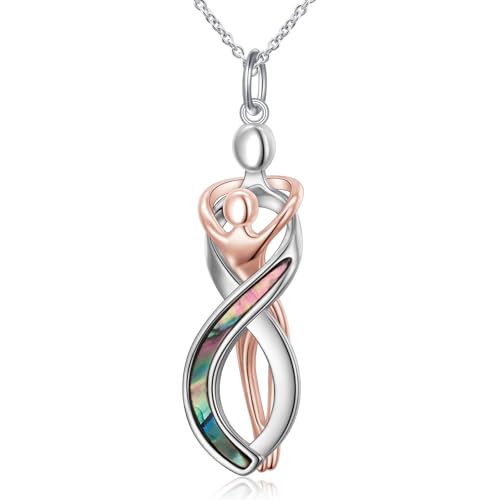 FLYOW S925 Sterling Silver Best Friend Couple Pendant Friendship Sun Moon Lotus Yin Yang Matching Bff Necklace for Women Jewelry - style: infinity