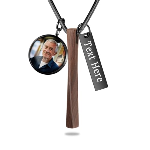 SOITIS Urn Necklaces for Ashes Cremation Jewelry Twist Necklace for Ashes Stainless Steel Urn Pendant for Women Men Jewelry for Ash Memorial Keepsake - color: Wood Grain-Custom