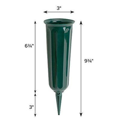 Green Plastic Cemetery Vase, 6-Pack - color: Green