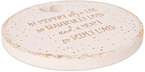 Pavilion Gift Company - in Memory of A Life So Beautifully Live & A Heart So Deeply Loved - 10" Round Weather Proof Garden Stone - color: Beige