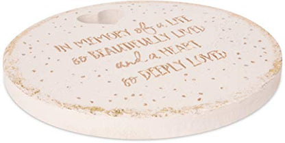 Pavilion Gift Company - in Memory of A Life So Beautifully Live & A Heart So Deeply Loved - 10" Round Weather Proof Garden Stone - color: Beige