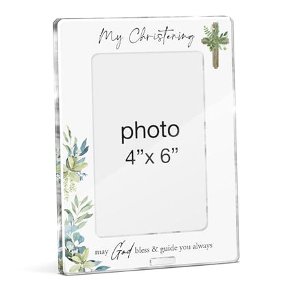 Christening Gifts Photo Frame Baptism Gifts for Boys Girls Godchild, My Christening May God Bless and Guide You Always Baptism Acrylic Picture Frames 4 x 6 Inch Photo - color: N-My Christening