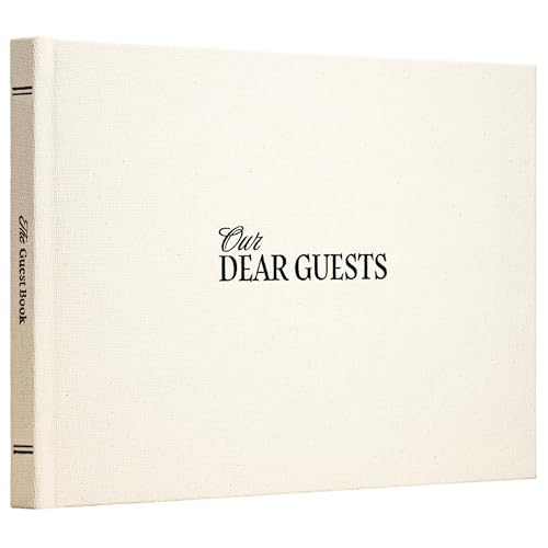 Kunitsa Co. Wedding Guest Book - Blank Sign in Book for Special Occasions, Oat Linen Cover - color: Oat