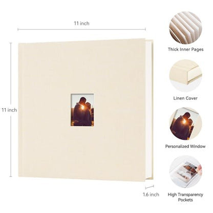 Instax Mini Photo Album with Writing Space, 168 Pockets, Beige | Compatible with 2x3 inch & Polaroid Pictures, Recessed Clear Pockets, Wedding Guest Book and Family Memories - color: Beige, size: 168 Pockets
