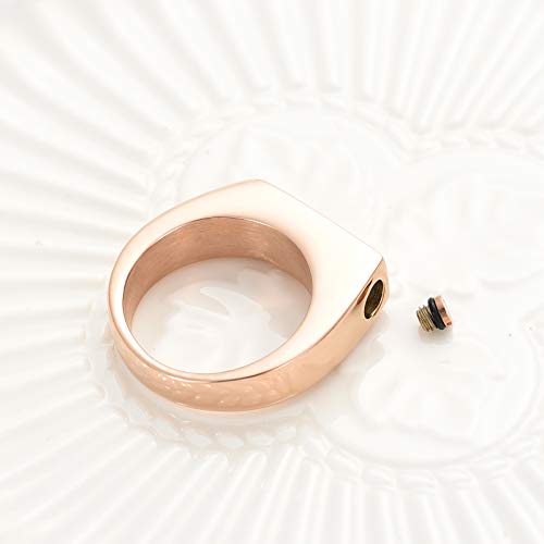 Minicremation Cremation Jewelry for Ashes Geometry Simple Style Memorial Urn Ring Ashes Holder with Fill Kit Keepsake Cremation Ring for Men - color: Customize