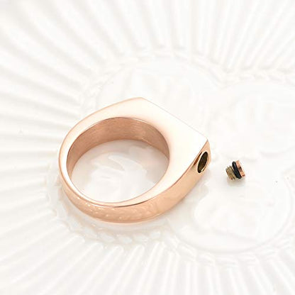 Minicremation Cremation Jewelry for Ashes Geometry Simple Style Memorial Urn Ring Ashes Holder with Fill Kit Keepsake Cremation Ring for Men - color: Customize