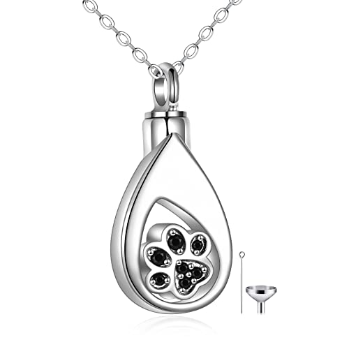 TIGER RIDER Pet Paw Necklace 925 Sterling Silver Cross Infinite love Necklace Pendant Pet Jewelry Gift for Dog Cat Lovers - style: Paw