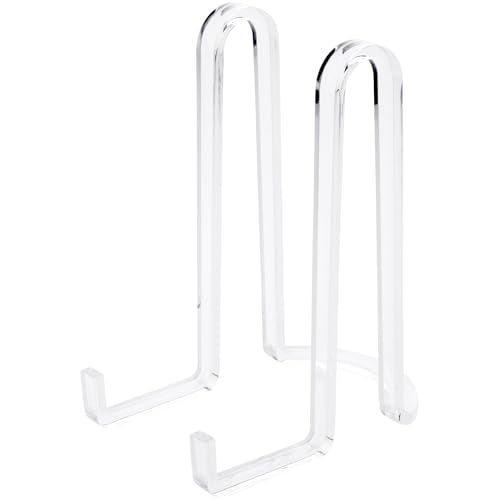 Plymor Clear Acrylic Ribbon-Style Display Easel, 7.5" H x 4" W x 6" D - size: 7.5" x 4" x 6"
