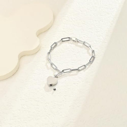 Heart Urn Bracelet for Ashes for Women Men Cremation Jewelry - color: Silver-Perforated Side
