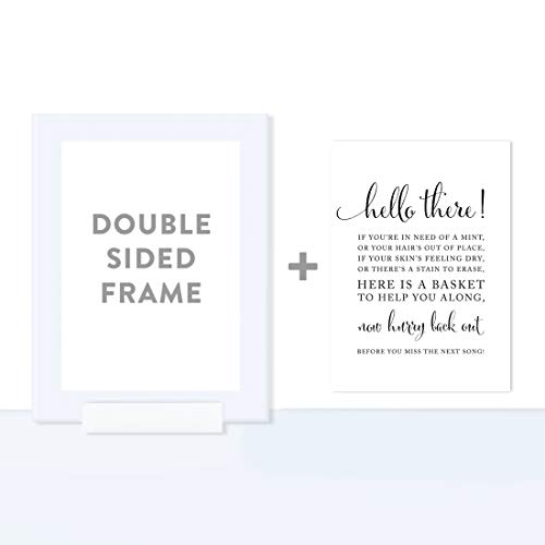Andaz Press Wedding Framed Party Signs, Formal Black and White, 5x7-inch, Bathroom Basket, 1-Pack, Includes Frame - color: Activity Bathroom Basket