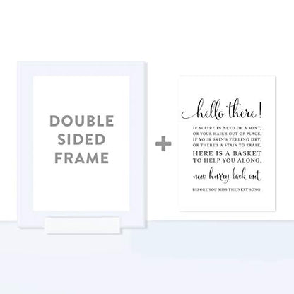 Andaz Press Wedding Framed Party Signs, Formal Black and White, 5x7-inch, Bathroom Basket, 1-Pack, Includes Frame - color: Activity Bathroom Basket