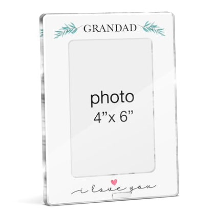 Grandad Gifts Picture Frame, Grandfather Gift From Granddaughter Grandson Kids, I Love You Gifts for Grandpa Pops Grandad Acrylic Picture Frames 4 x 6 Inch Photo - color: F-Grandad