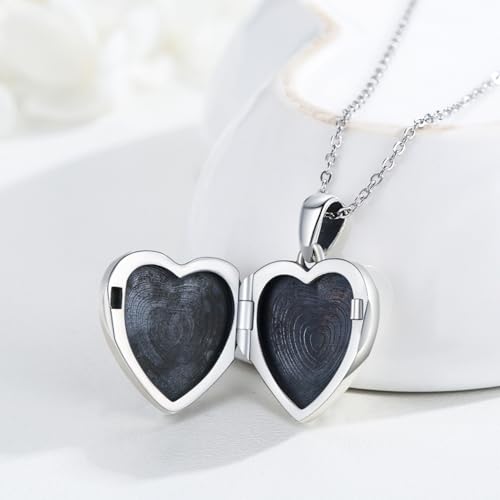 Heart Photo Locket Necklace Sterling Silver for Women | Dragonfly, Butterfly, Turtle, Dog Paw and Mother Daughter Styles, Jewelry Gifts for Mom Christmas Birthday Anniversary. - style: 4-Always in My Heart