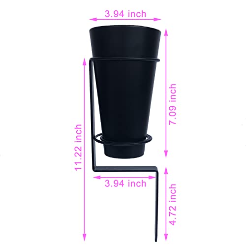 Cemetery Flower Vase with Stake, Grave Vase with Floral Foam，Grave vases for Cemetery in ground,Black - style: Garden