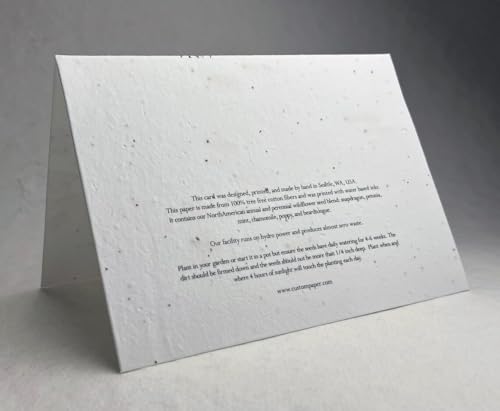 Of The Earth Handmade Paper - Plantable Wildflower Seed Folding Card - Sympathy Designs - 5" x 7" - Set of 3 - w/Recycled Envelopes (Watercolor Wildflowers) - color: Watercolor Wildflowers