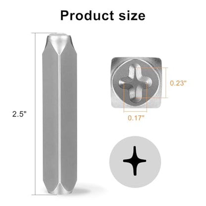 Yoption 6mm 1/4'' Star Metal Stamp, Metal Punch Stamping Tool DIY Arts and Crafts Supplies for Stamping/Punching Jewelry, Clay, Leather, Wood - size: Star (6mm)