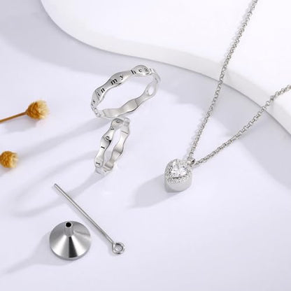 Sterling Silver Cremation Jewelry for Ashes Pendant Eternity Urn Necklace Keepsake Memorial Gifts You Are Always In My Heart I Love You Forever - color: White, style: White Heart