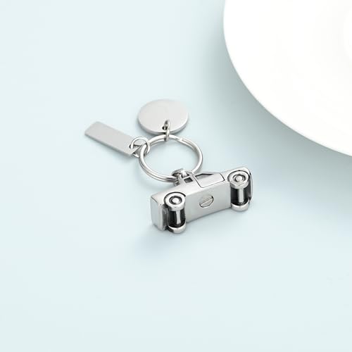 shajwo Pick Up Truck Urn Necklaces for Ashes for Men - color: Keychain-Silver