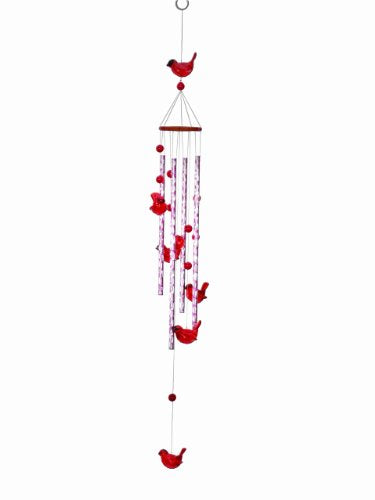 Spoontiques Cardinal Acrylic Wind Chime - Outdoor Garden Décor - Decorative Chimes for Yard, Garden, Backyard and Patio Decoration - color: Cardinal Acrylic