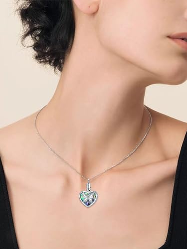WINNICACA Urn Necklaces for Ashes 925 Sterling Silver Tree of Life Heart Cremation Jewelry for Ashes Jewelry Gifts for Human Ashes Keepsake Memorial Jewelry for Women Men - style: 6-Butterfly Urn