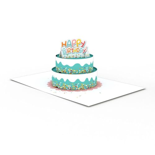 Lovepop Happy Birthday Fun Sprinkles Cake Pop-Up Card with Envelope | Paperpop Card 4.5x5.9; 3D Colorful Dessert Greeting Card for Women, Men, Kids, Daughter, Son, Mom, Dad, Husband, Wife - color: Happy Birthday Fun Sprinkles Cake