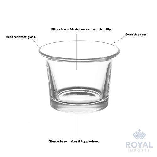 Royal Imports Hanging Oyster Glass Votive Candle Holders 2" Tall, Set of 6 | Heavyweight Tealight Candle Holder Centerpieces for Tables Glass Votive Holders Weddings, Parties, Home & Event Decorations