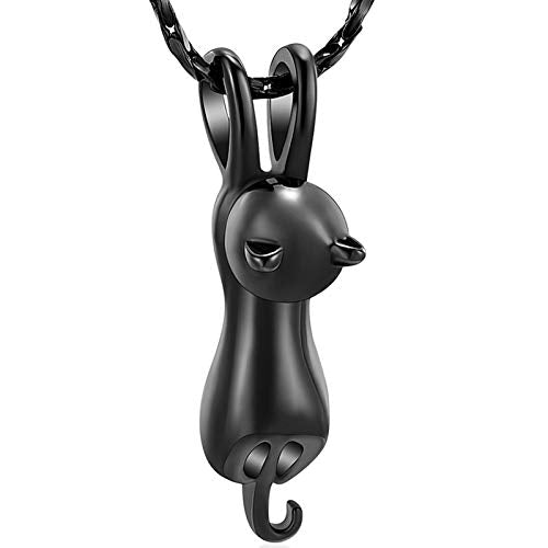 Imrsanl Pet Cremation Jewelry for Ashes Cat Urn Necklace - color: Black