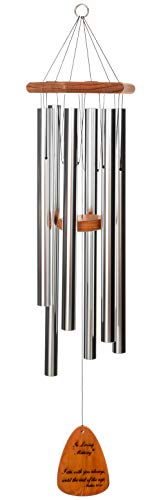 In Loving Memory 30-inch Windchime, Silver w/I am with You Always… - color: Silver