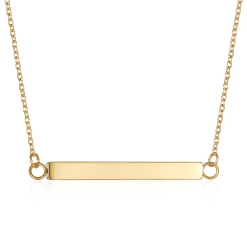 Horizontal Bar Urn Necklace For Ashes For Women | stainless steel , double ashes holder , engravable ,memorial jewelry,cremation pendant - color: Gold