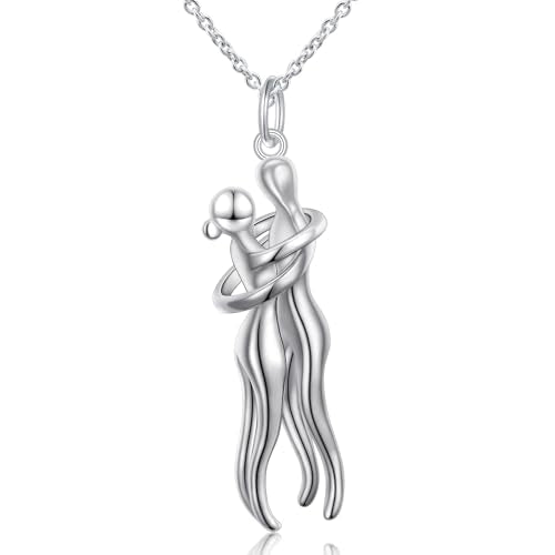 FLYOW S925 Sterling Silver Best Friend Couple Pendant Friendship Sun Moon Lotus Yin Yang Matching Bff Necklace for Women Jewelry - style: silver