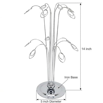 HOHIYA 14" Photo Display Tree with 12 Clips Stainless Steel Stand | Displays photos, cards, notes and memories with 12 clips for home, weddings, offices and seasonal celebrations.