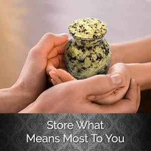 Small Keepsake Urn for Human Ashes 3 Inch – Elegant Marble Finish – Mini Cremation Urn for Sharing – Aluminum Memorial with Secure Lid, Velvet Bag and Funnel Included - Yellow Marble Finish - color: 1 Caroline Summer