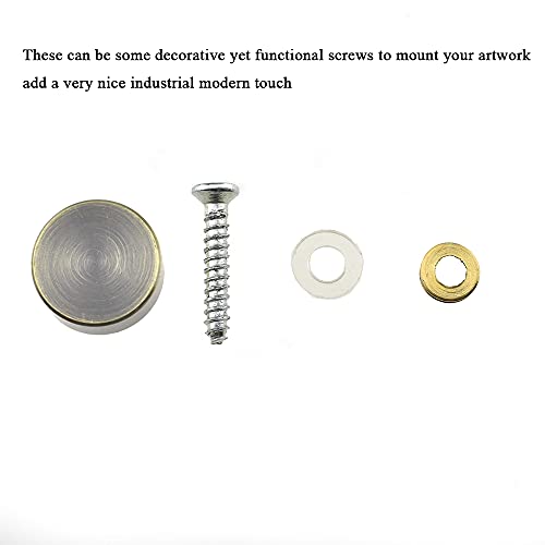Hahiyo 16mm Diameter Mirror Screws Brushed Copper Material Solid Easy Install Brass Washer Decorative Caps Fasteners Nails Bronze 8 Pairs for Bathroom Mirrors Panels Kitchen Ceiling Arts Crafts - size: 16mm-8sets-Bronze