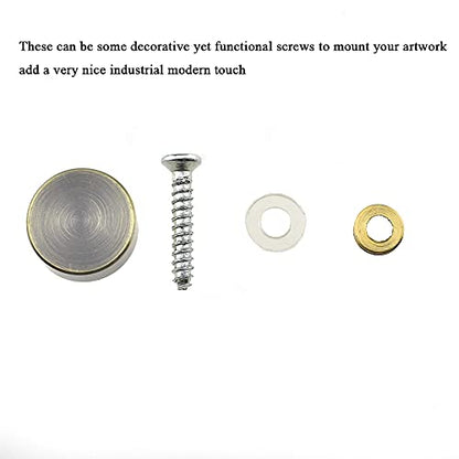 Hahiyo 16mm Diameter Mirror Screws Brushed Copper Material Solid Easy Install Brass Washer Decorative Caps Fasteners Nails Bronze 8 Pairs for Bathroom Mirrors Panels Kitchen Ceiling Arts Crafts - size: 16mm-8sets-Bronze