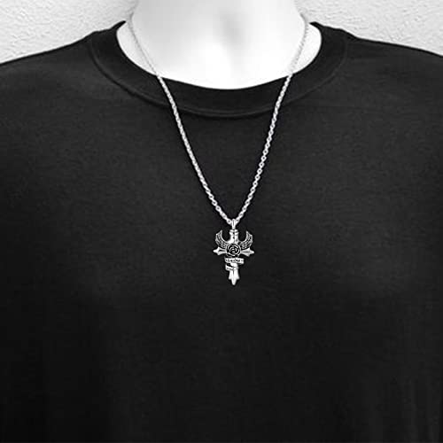 TGLS In Loving Memory Angel Wing Cross Urn Necklace for Mom Dad Grandma Human Ashes Family Members Memorial Keepsake Cremation Pendant Jewelry - style: Grandpa