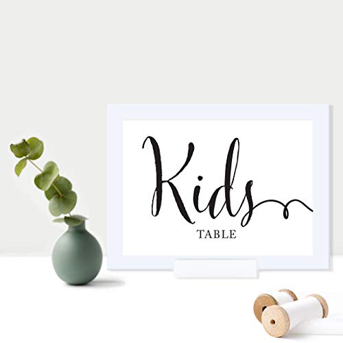 Andaz Press Wedding Framed Party Signs, Formal Black and White, 5x7-inch, Kids Table Sign, 1-Pack, Includes Frame - color: Activity Kids Table