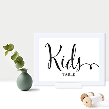Andaz Press Wedding Framed Party Signs, Formal Black and White, 5x7-inch, Kids Table Sign, 1-Pack, Includes Frame - color: Activity Kids Table
