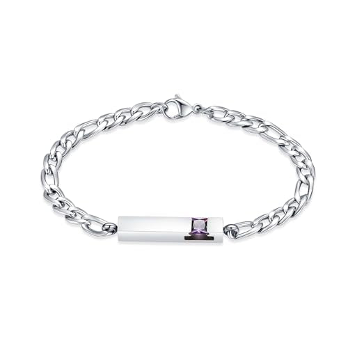 Hearbeingt Cylinder Cremation Jewelry Urn Bracelet for Ashes for Women Men | Classic Crystal,Stainless Steel,Memorial Urn Bangle, Ash Holder for Human Pet,Keepsake Jewelry for Loved Ones,Gift,Fill Tool - color: Crystal Cube-Purple