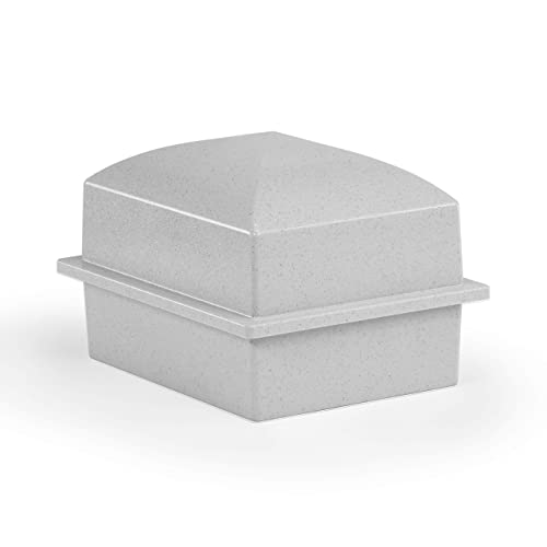 Compact Urn Vault for Underground Burial | Holds Small Cremation Urns or Temporary Container of Adult Ashes for Cemetery and Ground Burials | Made in The USA (Coronet, Granite Grey) - color: Granite Grey, size: Small