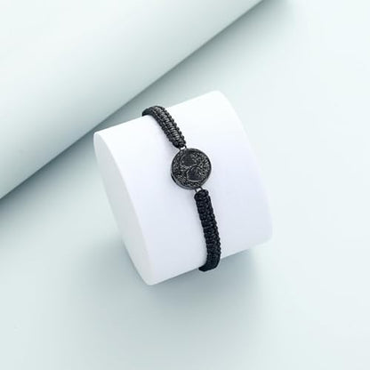 Urn Bracelet for Ashes Tree of Life Cremation Jewelry Adjustable Keepsake Bracelet Memorial Jewelry tainless Steel Ashes Pendant for Women Men - color: black