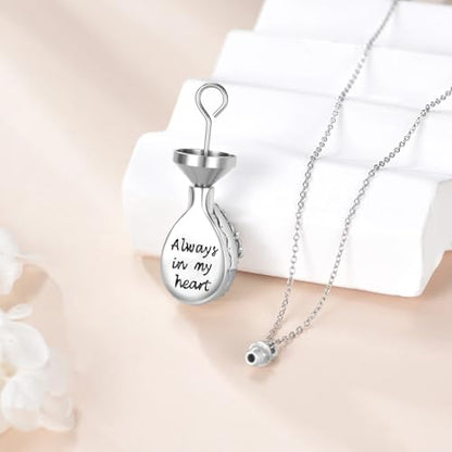 Diamond Tree of Life Urn Necklace for Ashes 925 Sterling Silver Family Tree of Life Cremation with Funnel Filler Ash Holder Keepsake Memorial Jewelry Gifts for Women,18+2 inch - style: Style 1-Turquoise