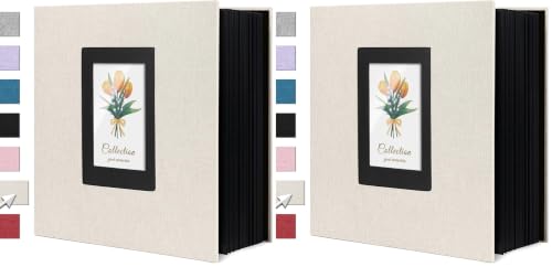 Linen Photo Album 4x6 Large Capacity 1000 Pockets Pictures Fabric Cover Books Albums Wedding School Family Anniversary Baby Memory Engagement Travel Albums(Beige, 1000 Pockets) (Pack of 2) - color: Beige, size: 1000 Pockets (Pack of 2)