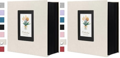 Linen Photo Album 4x6 Large Capacity 1000 Pockets Pictures Fabric Cover Books Albums Wedding School Family Anniversary Baby Memory Engagement Travel Albums(Beige, 1000 Pockets) (Pack of 2) - color: Beige, size: 1000 Pockets (Pack of 2)